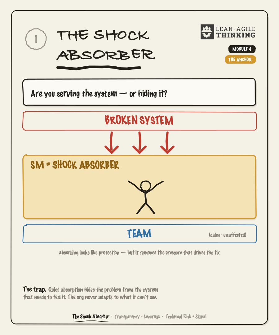 Flipover sheet: the Scrum Master as a shock absorber between a broken system and the team